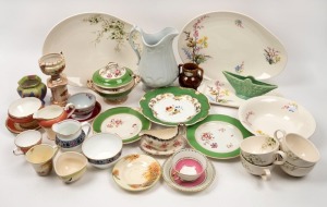 Assorted antique and vintage porcelain jugs, tea ware, urn, tureen etc, 19th and 20th century, (41 items), the cream porcelain jug 24cm high