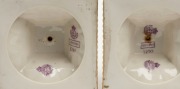 ROYAL WORCESTER pair of antique English porcelain candlesticks with gilded highlights, puce factory mark to base, ​​​​​​​26.5cm high - 3
