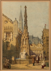 SAMUEL PROUT, FSA, OWS (British, 1783-1852), Rouen Scene, watercolour, signed lower right "S.P.", 25 x 17cm, 51 x 39cm overall