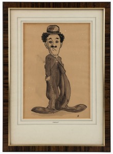 ARTIST UNKNOWN, Charlie, watercolour, signed lower right "J.P.", 18 x 13cm, 28.5 x 20.5cm overall