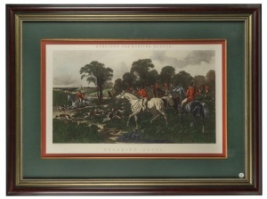 "Herring's Fox Hunting Scenes", Breaking Cover, reproduction engraving, attractively framed & glazed, overall 90 x 121cm.