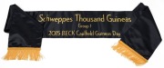 The 2015 Schweppes Thousand Guineas (Group 1) run on Caulfield Guineas Day, the winner's sash, won by "Stay with Me" trained by D Hayes & T Dabernig. 20 x 205cm; superb condition.