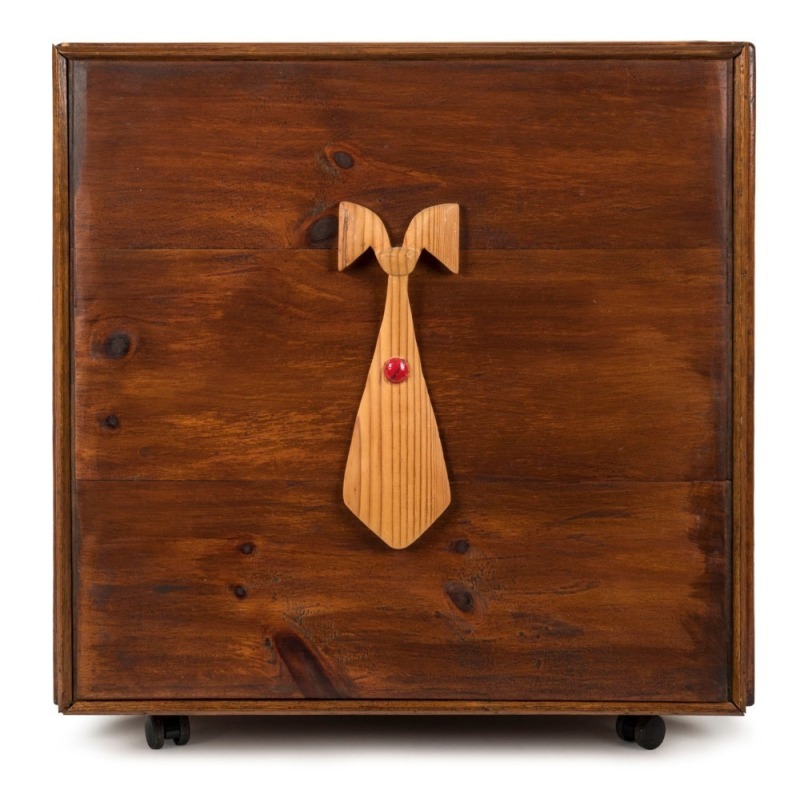 A COLLECTION OF CRICKET TIES HOUSED IN A SUPERB CUSTOM BUILT TIMBER CHEST OF DRAWERS WITH REMOVABLE FRONT REVEALING THE NUMBERED AND LABELLED DRAWERS: More than 220 ties, including West Indies Tour 1950s, Singapore 1950s; Australian Test Team 1969/70 Tour