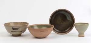 ST. IVES POTTERY group of four bowls and dishes, circa 1960, all with impressed marks, the largest 15cm diameter. PROVANENCE: Kenneth Hood Collection, Leonard Joel Auctions Melbourne, 29/5/2003