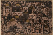 ARTIST UNKNOWN, (the old city), screenprint, 47cm x 74cm, 72cm x 97cm overall