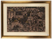 ARTIST UNKNOWN, (the old city), screenprint, 47cm x 74cm, 72cm x 97cm overall - 2