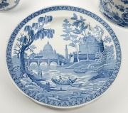 SPODE "The Spode Blue Room Collection" pattern porcelain teapot, jug and seven assorted plates,&nbsp;late 20th century, (9 items), blue factory mark to bases - 4
