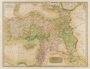 Thomson, John. Turkey in Asia, [Edinburgh, 1817]. Original engraving hand-coloured at publication of "The New General Atlas", 40 x 53cm (plate size) in full sheet.