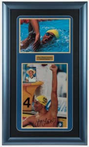 DAWN FRASER & IAN THORPE: Australian Olympic Swimming Legends: Two individual signed displays, the first being 95 x 56cm overall, the second 91 x 52cm and with CofA. (2 items).