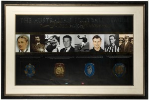 ATTRACTIVELY FRAMED POSTERS comprising of "The Australian Football League Medals of Honour"; "Honouring our Fallen Heroes - ANZAC DAY - Collingwood Football Club"; "Honouring our Fallen Heroes - ANZAC DAY - Essendon Football Club"; "Black Caviar"; and "The Best of Bart". (5 items).