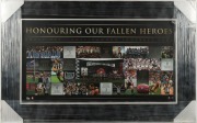 ATTRACTIVELY FRAMED POSTERS comprising of "The Australian Football League Medals of Honour"; "Honouring our Fallen Heroes - ANZAC DAY - Collingwood Football Club"; "Honouring our Fallen Heroes - ANZAC DAY - Essendon Football Club"; "Black Caviar"; and "Th - 3