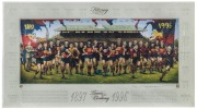 "FITZROY FOOTBALL CLUB Team of the Century 1897 - 1996" poster by Jamie Cooper, limited edition (377/500) signed by the artist. Overall 56 x 100cm.