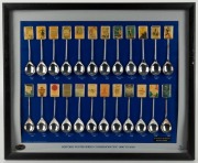 2000 SUMMER OLYMPICS - SYDNEY: Three official displays titled "Official Olympic Games Emblem Medallion Set 1896-2000", "Official Olympic Games Poster Pin Set 1896-2000" and a commemorative spoon collection titled "Historic Poster Series Commemorating 1896 - 3