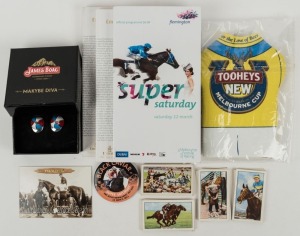 1938 Gallaher's "Horse Racing Scenes" complete set of 48 cards plus a range of mainly modern Australian Horse Racing cards, racebooks, etc.