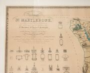 Topographical Survey Of The Borough Of St Marylebone, copy of the 1834 original by B.R. DAVIES, done in 1962, 135 x 116cm overall - 2