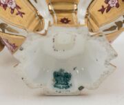COALPORT antique English porcelain bon bon dish with hand-painted vignettes of birds, together with a COALPORT lidded porcelain box, 19th century, green crown marks to the bases, the larger 10.5cm high - 2