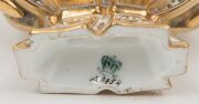 COALPORT antique English porcelain bon bon dish with hand-painted vignettes of birds, together with a COALPORT lidded porcelain box, 19th century, green crown marks to the bases, the larger 10.5cm high - 3