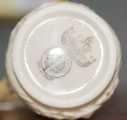 BELLEEK group of Irish porcelain vases, jugs and bowls, (9 items), one black stamp jug, the others with varying green stamps, the largest 15cm high - 5