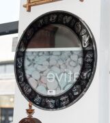A vintage Italian circular wall mirror with decorative perimeter of music motifs, 20th century, 47cm diameter - 2