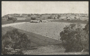 Postal Cards: 1911 1d KGV Scenic Views of Victoria, Setting 2 - 'P' of 'POST' 3mm from Central Dividing Line, in Brown-Red on surfaced buff stock, view 'Coimadai, Bacchus Marsh, Victoria' (in sepia), fine unused. BW:P22/(1)C - Cat. $200.