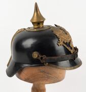 PICKELHAUBE German officer's helmet, World War 1 period, (1891 pattern) accompanied with timber hat block, (2 items) - 2