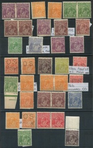 KGV Heads - Collections & Accumulations: Mint Selection with varieties and elusive officials