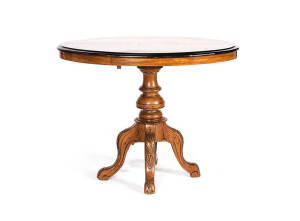 Victorian oval centre table, inlaid walnut, c1890. Height 69cm, width 88cm, depth 59cm