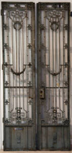Garden Gates: An impressive pair of French wrought iron gates, late 19th century. Height 324cm, width 146cm