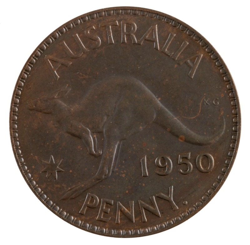 Penny: George VI, Perth Mint PROOF penny, 1950.