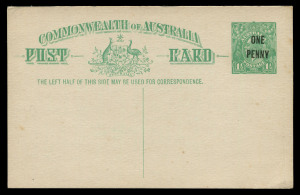 1923 'ONE/PENNY' on 1½d Emerald-Green (#P53),  unused BW:P59 - Cat. $500.