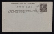 Letter Cards: Attractive group, all Unused except where noted; comprising LC42 "Hawkesbury River N.S.W." CTO (tiny scrape); LC45 "G.P.O. HOBART" CTO (some foxing); LC54 "Gibberabong Creek N.S.W."; LC58 1½d red, rounded corners; LC58b 1½d red, squared corn - 2