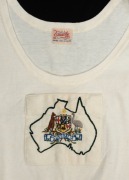 Australian Athletics Team Singlet with embroidered Coat of Arms within a map of Australia, made by Exacto. - 2