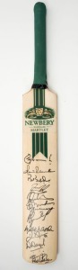 A full size Newbery Handmade Martlet cricket bat signed by numerous cricketers who participated in the "TXU Heroes & Legends Cricket Classic" in support of the MS Society of Australia. Accompanied by the printed programme for the day and a partial list of