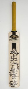 A full size Newbery Handmade Assault cricket bat signed by numerous cricketers who participated in the 2000 MS International Cricket Classic at Werribee Park Mansion in Melbourne. Together with an official programme for the event, also extensively signed.