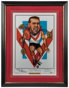 SOUTH MELBOURNE - BOB SKILTON signed limited edition Weg Art poster (artist – Rogers) limited edition #167/250. Official WegArt COA included. Framed: 84 x 65cm.