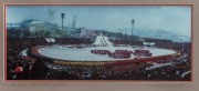 An America's Cup 1983 poster; a 1984 Winter Olympics photograph; a Tour de France photo and a cricket poster; all framed & glazed. (4 items). - 4