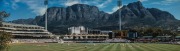 "OUT OF AFRICA" magnificent panoramic photograph with engraved plaque '2nd Test Australia v South Africa. Newlands Stadium, Capetown 2002.' Attractively framed & glazed, overall 57 x 128cm. Australia won this Test Match by 4 wickets. Justin Langer receive - 2