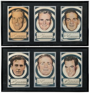 ARGUS 1953 'Football Portraits': complete set of Carlton players [6], issued as a part of a set of 72 large-sized cards (each 11 x 19cm), G/VG. Presented in two matching framed displays.