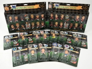 THE F.A. PREMIER LEAGUE: Complete 1995-2001 boxed sets of Corinthian models for Manchester United (12 pack) and Liverpool (12 pack) together with 12 individual players from various teams, all in their original blister packs. (14 boxes).