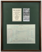 DON BRADMAN: Various framed and glazed pieces including one photograph with an original pen signature, (5 items); mixed sizes. - 5