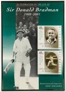 DON BRADMAN: Various framed and glazed pieces including one photograph with an original pen signature, (5 items); mixed sizes. - 6