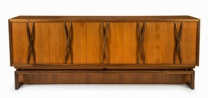 JAKOB RUDOWSKI vintage Australian sideboard, circa 1960s, 96cm high, 249cm wide, 50cm deep