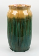 JOHN CAMPBELL Exhibition umbrella stand, glazed in classic green and yellow, incised "B37, John Campbell, 1934", an impressive 45.5cm high, 27cm wide - 2