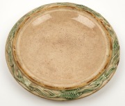 BENDIGO POTTERY cheese dish and cover with grape leaf motif, 19th century, 21cm high, 25cm diameter - 3