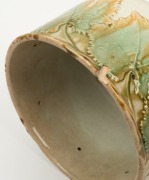 BENDIGO POTTERY cheese dish and cover with grape leaf motif, 19th century, 21cm high, 25cm diameter - 6