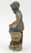 MERRIC BOYD pottery statue of a seated woman, incised "Merric Boyd, 1935, Murrumbeena", ​​​​​​​20cm high - 5