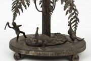 An antique Australian silver plated emu egg ornament with emus, kangaroo and Aboriginal figure, 19th century, 29cm high - 3