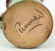 REMUED pottery jug with early shape and glaze in lime green, pink and blue, incised "Remued", ​​​​​​​18.5cm high - 4