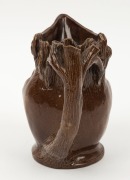 WILLIAM RICKETTS early brown glazed pottery face jug with branch handle, incised "Wm. RICKETTS, 1934", ​​​​​​​15.5cm high, 15.5cm wide - 4