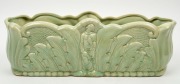 GREENWAY green glazed pottery flower trough, impressed factory mark to base, 15cm high, 46cm wide - 2